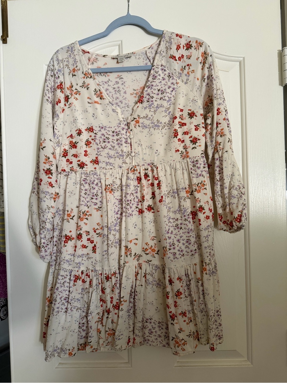 NWOT American Eagle Outfitters Cream Floral Mini Dress